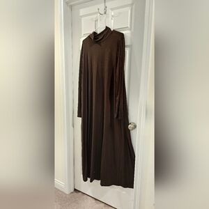 Elegant Brown Long Sleeve Dress